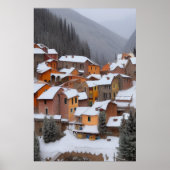 Klein Italiaans dorp in de berg | AI Art. Poster (Voorkant)