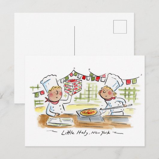 Klein Italië, New York Briefkaart (Voorkant / Achterkant)