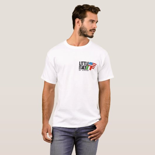 Klein Italië van Denver jaren 80 Retro WIT T-shirt (Voorkant volledig)