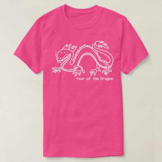 Klein jaar van de Dragon White Line T-shirt (Design voorkant)