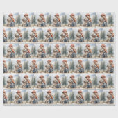 Klein jongetje knuffelhond in de Waterverf Cadeaupapier (Vlak)