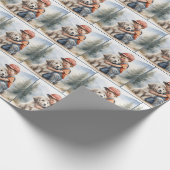 Klein jongetje knuffelhond in de Waterverf Cadeaupapier (Hoek)