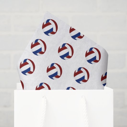 klein karmozijnblauw volleybalpatroon tissuepapier (Cadeauzakje)