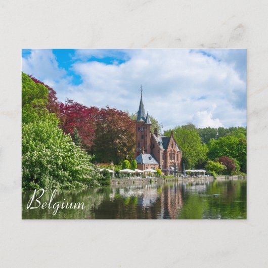 Klein kasteel bij het meer in Brugge, België Briefkaart (Voorkant)