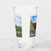 Klein kasteel bij het meer in Brugge, België Glas (Rechts)