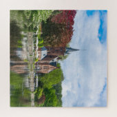 Klein kasteel bij het meer in Brugge, België Legpuzzel (Horizontaal)