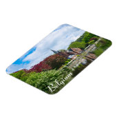 Klein kasteel bij het meer in Brugge, België Magneet (Linkerzijde)