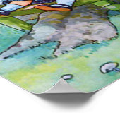 Klein Kat en kind van Moeder Goose Poster (Hoek)