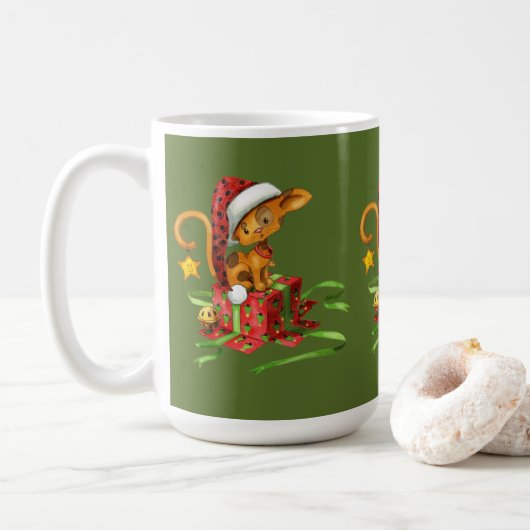 Klein kat met Cadeaus Koffie-Mok Koffiemok (Met donut)