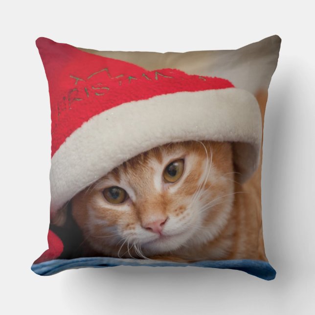 Klein Katje in Rode Kerstmuts Kussen (Voorkant)