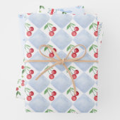 Klein kersenblauw grillig Baby shower Inpakpapier Vel (In situ)