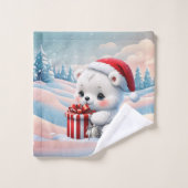 Klein Kerst polar beer Bad Handdoek (Wasdoekje)