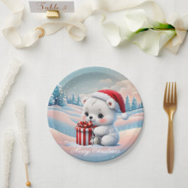 Klein Kerst polar beer Papieren Bordje