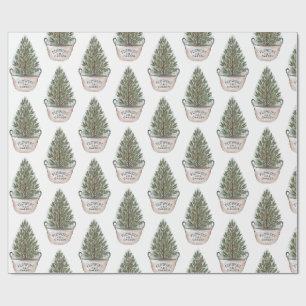 Klein Kerstboompatroon Cadeaupapier