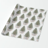 Klein Kerstboompatroon Cadeaupapier (Uitgerold)