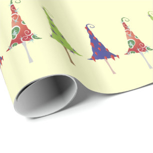 Klein kerstboompatroonpapier cadeaupapier