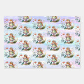 klein kerstcadeautje voor verjaardagsdagstaart inpakpapier vel (Voorkant 3)