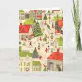 Klein kerstdorp feestdagen kaart (Voorkant)