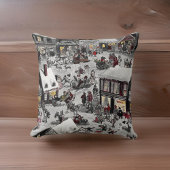 Klein kerstdorp kussen