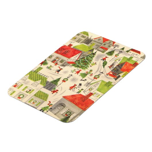 Klein kerstdorp magneet (Linkerzijde)