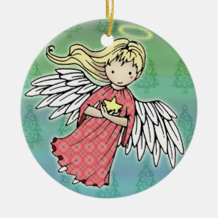 Klein Kerstengeltje Keramisch Ornament