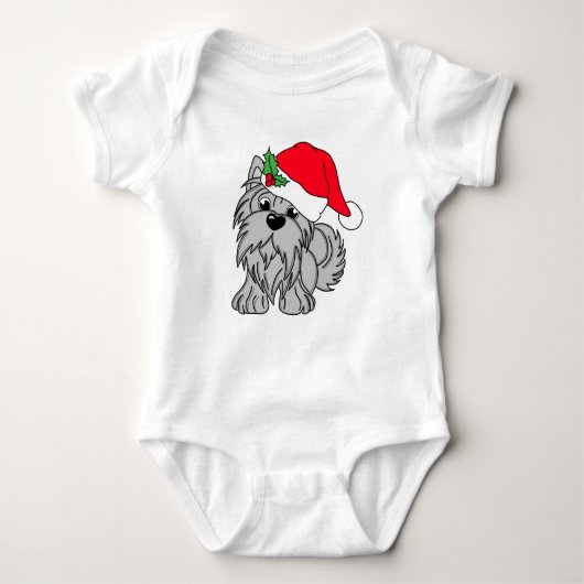 Klein kerstfeest Doggie Baby Jersey Bodysuit (Voorkant)