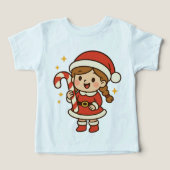 Klein Kerstmanmeisje met Kerststok (Design voorkant)