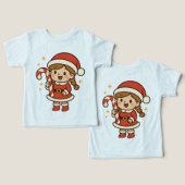Klein Kerstmanmeisje met Kerststok (Ontwerp Voorkant & Achterkant)