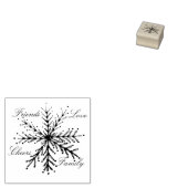 Klein: Kerstmiswoorden Sneeuwvlok Rubber Stamp Rubberstempel (Gestempeld)
