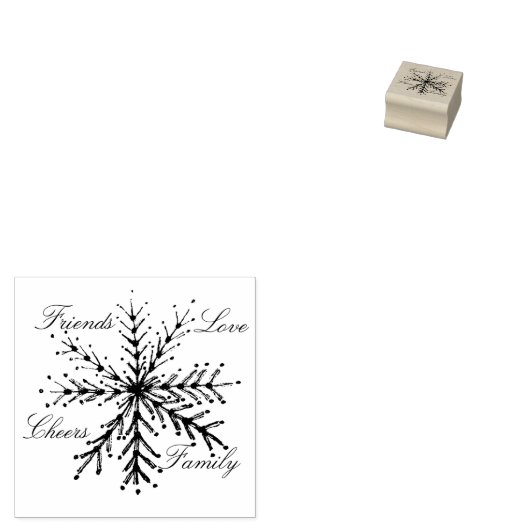 Klein: Kerstmiswoorden Sneeuwvlok Rubber Stamp Rubberstempel (Gestempeld)