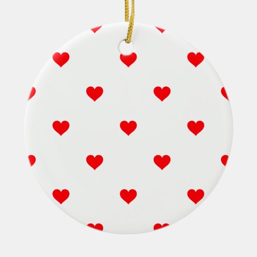 Klein kerstrood pokstip hoort bij sneeuwwit keramisch ornament (Voorkant)