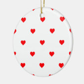 Klein kerstrood pokstip hoort bij sneeuwwit keramisch ornament (Links)