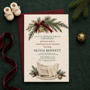 Klein Kerstwonder Rustieke Baby Shower Kaart