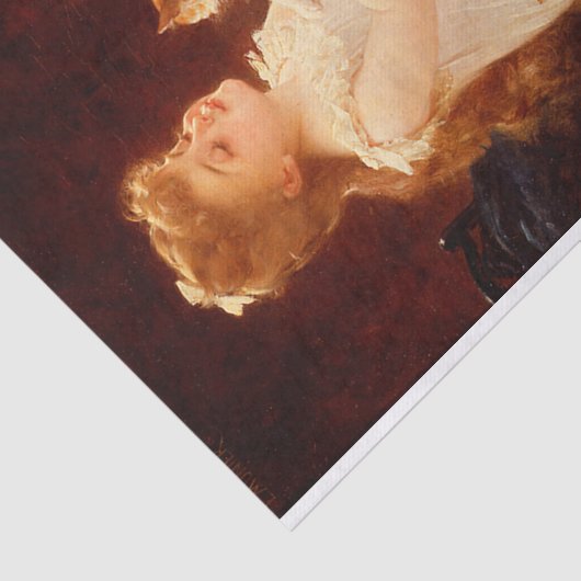 Klein kind met keuken spelen (1893) tissuepapier (Detail)