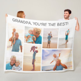Klein kind Opa Jij bent de beste 7 foto collage Fleece Deken