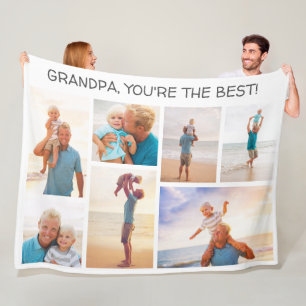 Klein kind Opa Jij bent de beste 7 foto collage Fleece Deken