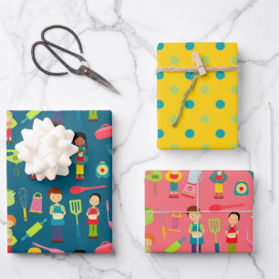 Klein Kinder Koken, verpakkingspapier 2 Inpakpapier Vel