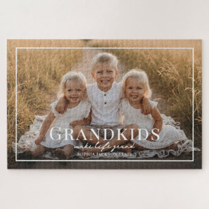 Klein kinderen maken het leven grand Geschenk voor Legpuzzel