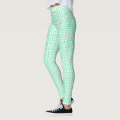 Klein klassiek Mint Pepita Houndstooth Patroon Leggings (Links)