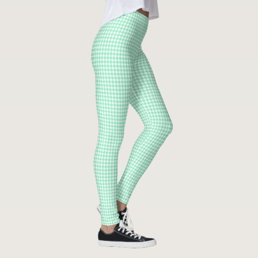 Klein klassiek Mint Pepita Houndstooth Patroon Leggings (Rechts)