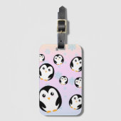 Klein kleurrijk pastelkleurig pinguïn verlooppatro bagagelabel (Voorkant (verticaal))