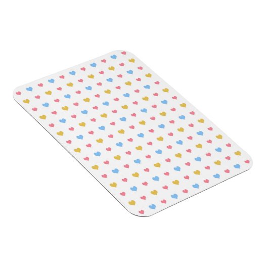 Klein, kleurrijk patroon roze blauwe gele magneet (Rechterzijde)