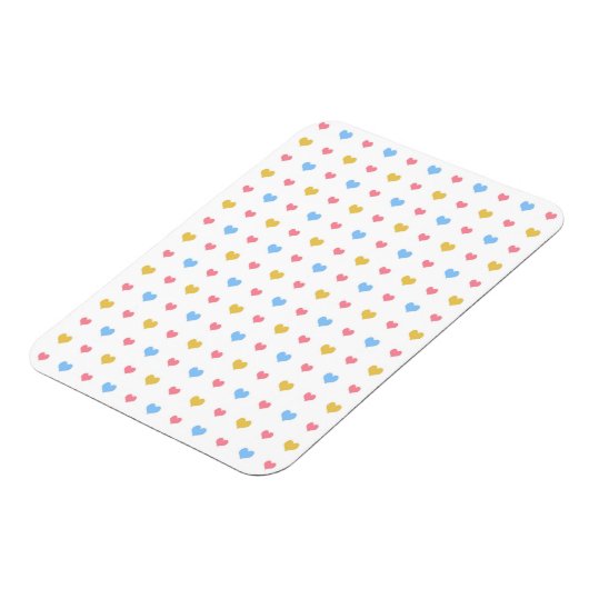 Klein, kleurrijk patroon roze blauwe gele magneet (Linkerzijde)