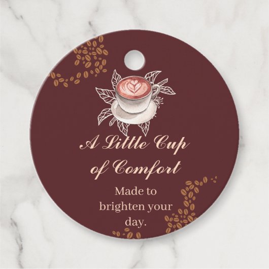 Klein Komfortkoffie Cadeautag Bedankjes Labels (Voorkant)
