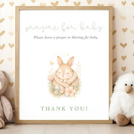 Klein Konijn Baby Shower Gebeden voor de Baby Poster