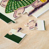 klein konijn duwt kar met grote appel legpuzzel (Zijkant)