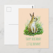 klein konijn gefeliciteerd verjaardag briefkaart (Voorkant / Achterkant)