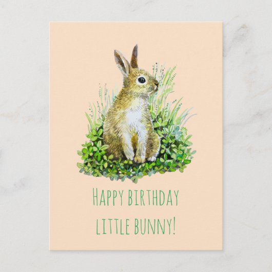 klein konijn gefeliciteerd verjaardag briefkaart (Voorkant)