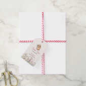 Klein Konijn Pastel Bloemige Bedankt Cadeaulabel (Met Touw)
