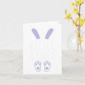 Klein konijntje Happy Easter Egg Hunting Funny Eas Kaart (Gele Bloem)